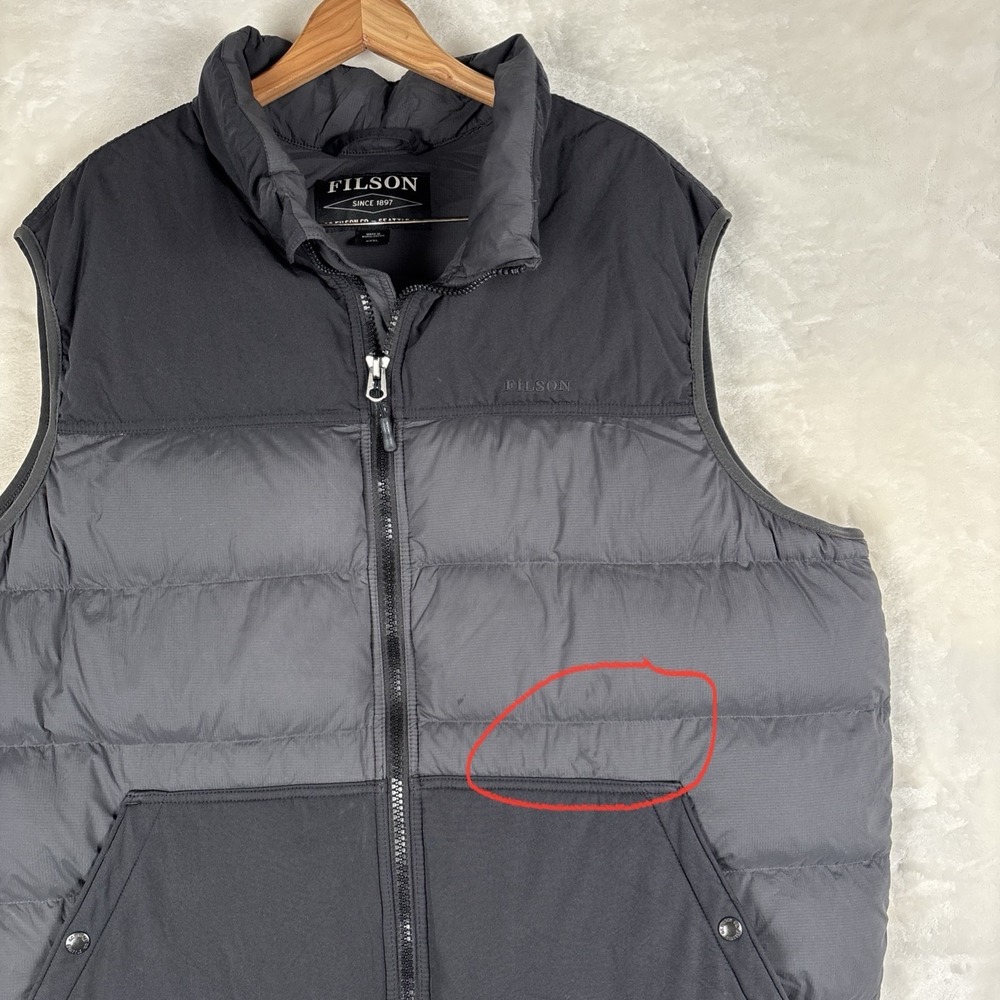 Filson Featherweight Goose Down Puffer Vest Mens XXXL Full Zip Quilted Pockets - Picture 7 of 10